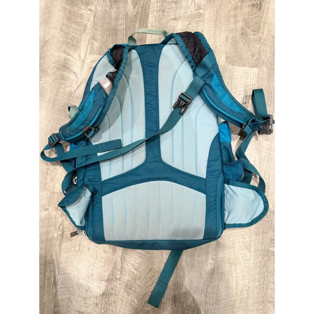 The North Face Surge II Backpack Blue Teal Laptop Travel Hiking Daypack